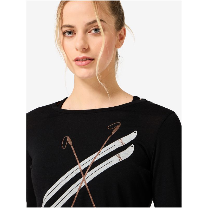 Women's SUPER.NATURAL W KRYSSEDE SKI LS Long-Sleeve Top black