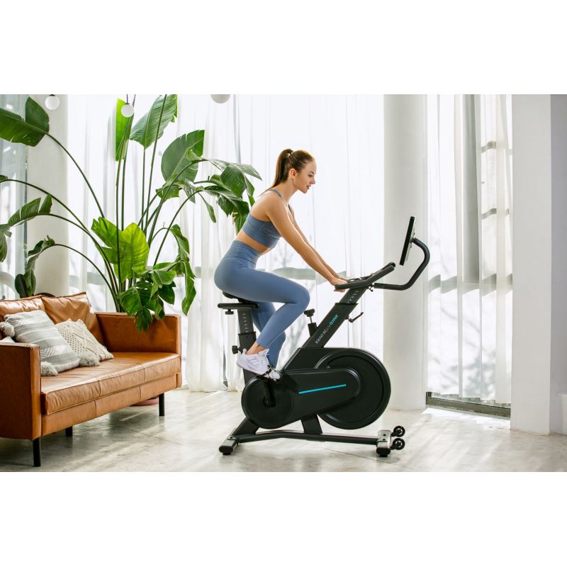 OVICX Q200X magnetic exercise bike with 15.6" TFT touchscreen, WIFI bluetooth & app