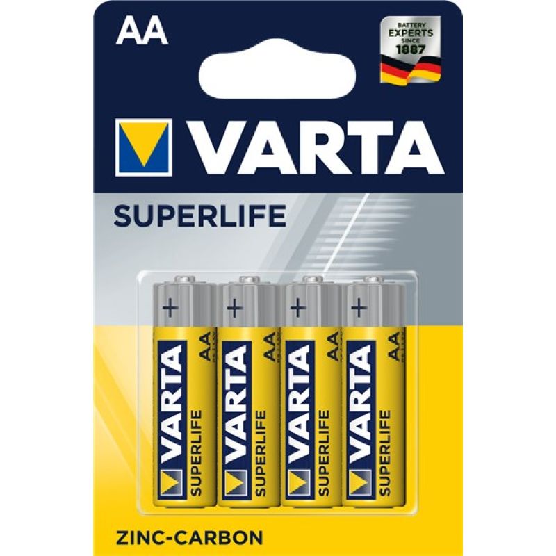 VARTA Superlife R6 AA zinc-carbon battery pack (Zn-C; x 4) Baterie, akumulatorki i ładowarki/Baterie Your Sports Performance