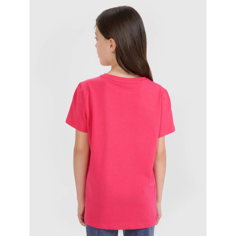 Regular plain girls' T-shirt 4F 4FJWSS25TTSHF2177-55S *Kategoria tymczasowa Your Sports Performance