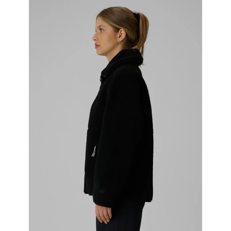 Women's loose sherpa fleece with stand-up collar 4F 4FWAW26TFLEF463-20S