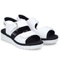 Women's leather wedge sandals white Rieker V1382-80 Rieker