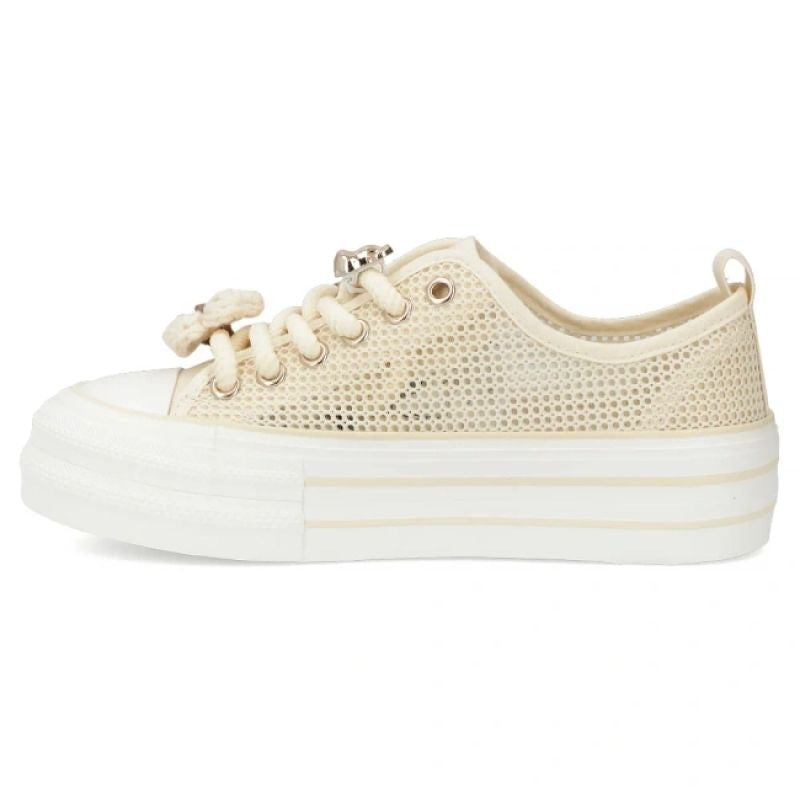 Women's mesh sneakers on the platform, beige, Filippo DTN7855 Filippo