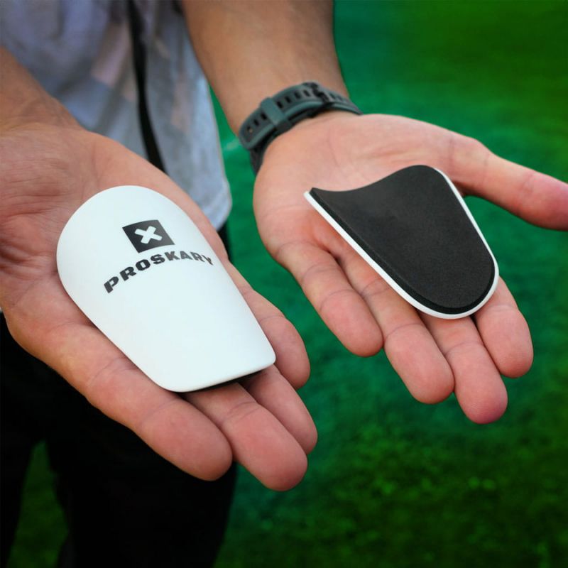 Proskary Mini white soccer shin guards Proskary