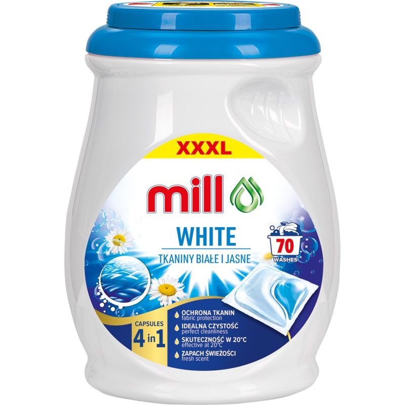 MILL PRO 2k White Laundry Capsules 70 pcs Chemia/Kapsułki do prania Your Sports Performance