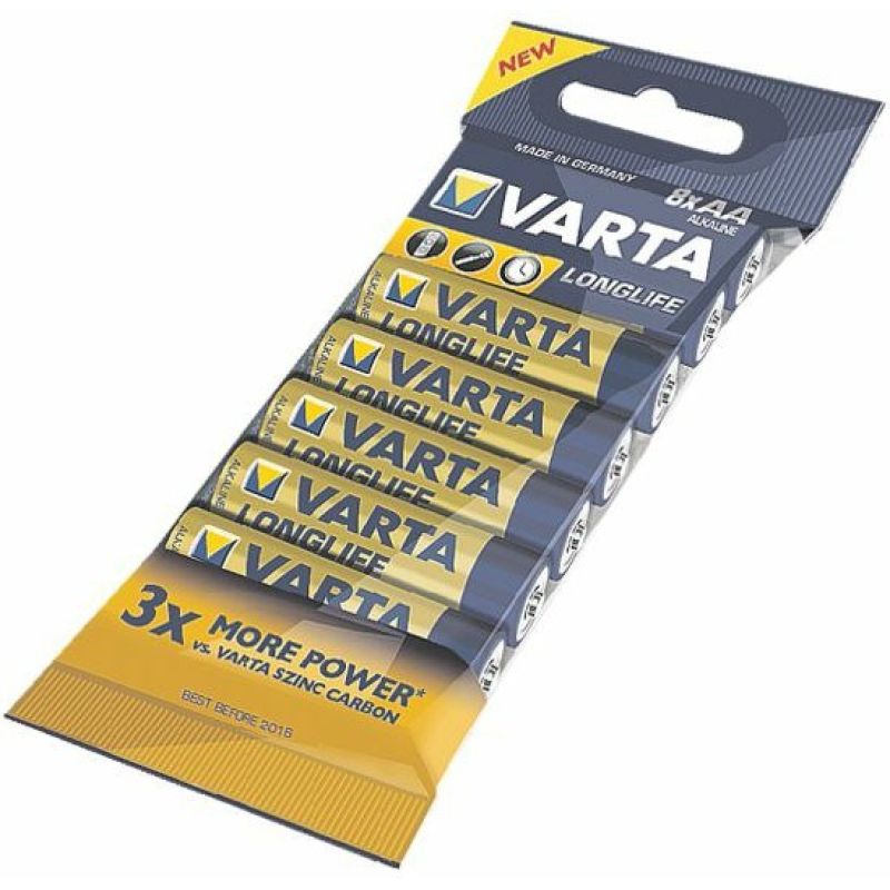 VARTA Longlife 4106101328 alkaline battery pack (x 8) Baterie, akumulatorki i ładowarki/Baterie Your Sports Performance