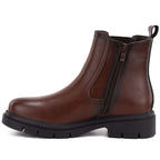 Women's brown leather ankle boots, Sergio Leone BT-01-S