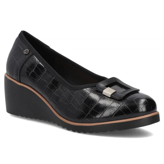 Leather wedge pumps black Filippo DP7661/26 BK Filippo