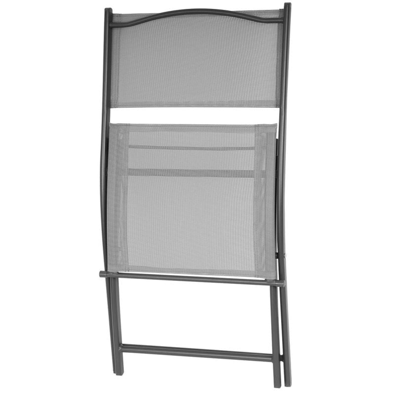 BALCONY FURNITURE SET ROUND TABLE AND 2 FOLDING CHAIRS GRAY Home and Garden/Garden Your Sports Performance