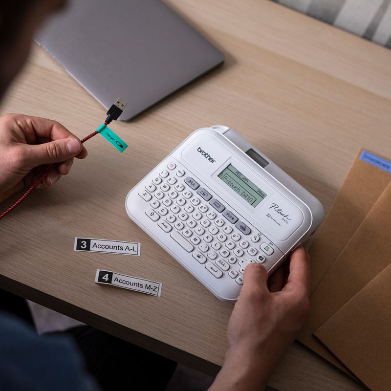 Brother PT-D410VP ZINK (Zero-Ink) Label Printer 180 x 180 DPI Wired TZe QWERTY Auto ID/Drukarki etykiet Your Sports Performance