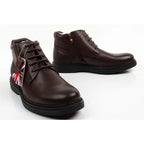 Lee Cooper men's shoes elegant brown leather insulated ankle boots