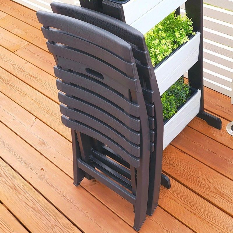SET OF 4 FOLDABLE PLASTIC CATERING CHAIRS KOMODO ANTHRACITE Home and Garden/Garden Your Sports Performance