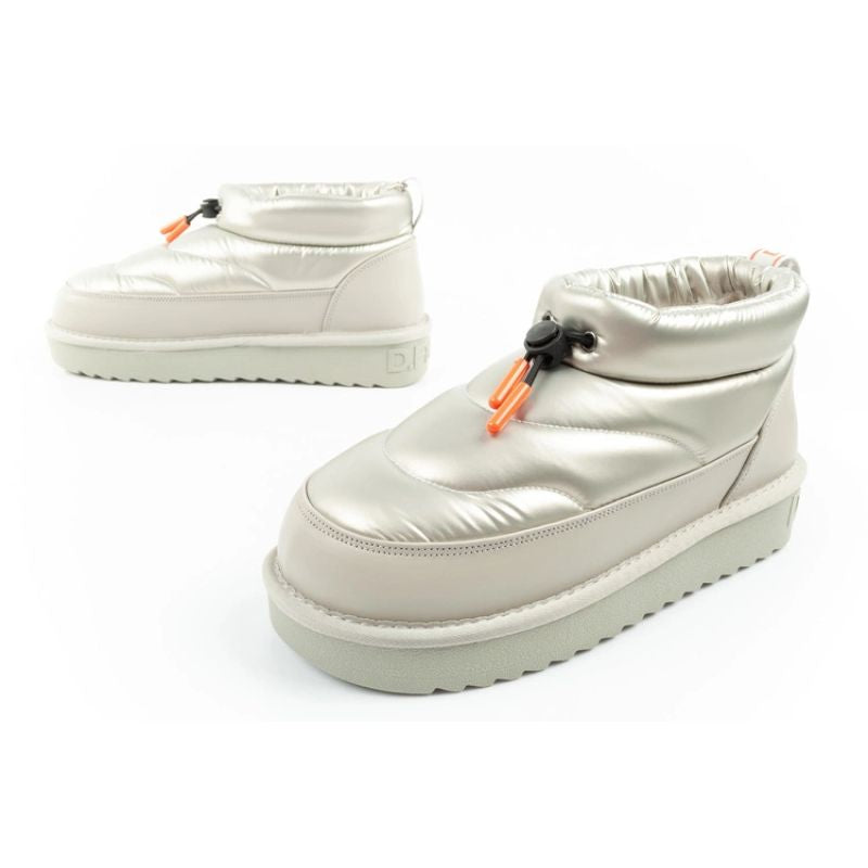 D.Franklin women's snow boots winter fashionable insulated ankle boots silver D.Franklin