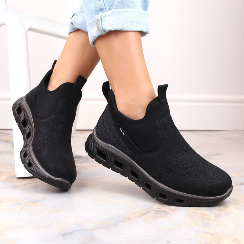 Rieker W RKR616 comfortable slip-on ankle boots, black Footwear/Lifestyle/Rieker Your Sports Performance