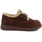 Brown leather shoes lined with sheepskin, Vinceza FIO27-67022
