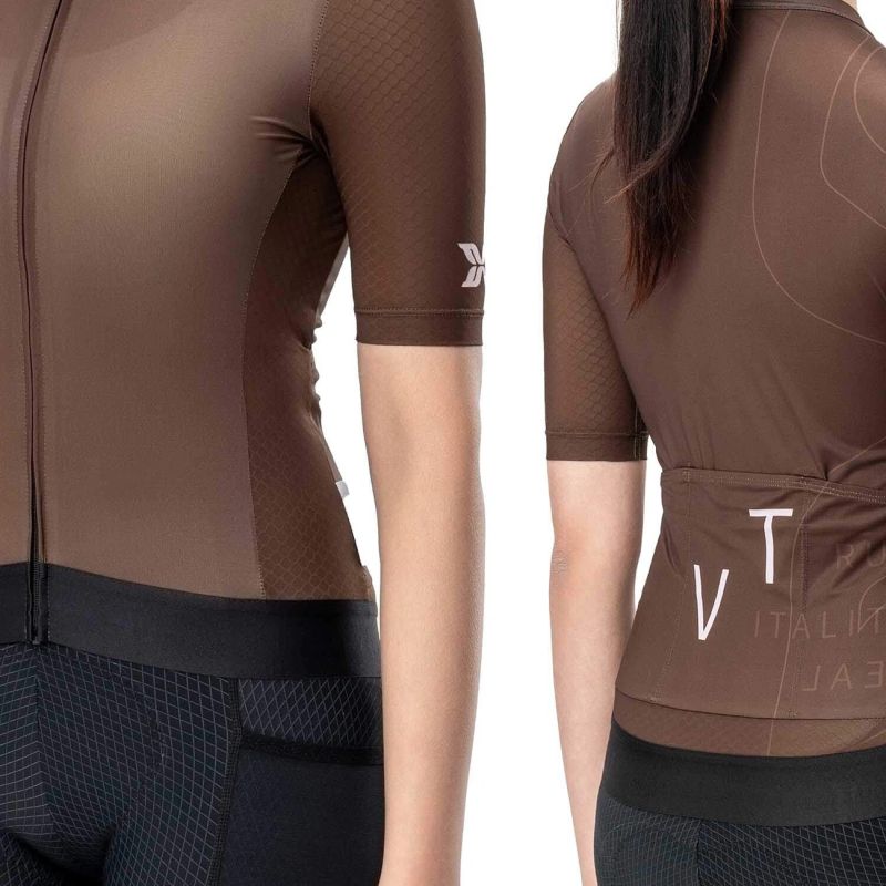 Rockbros 15110007004 TVI Women's Cycling Jersey Short Sleeve M - Brown