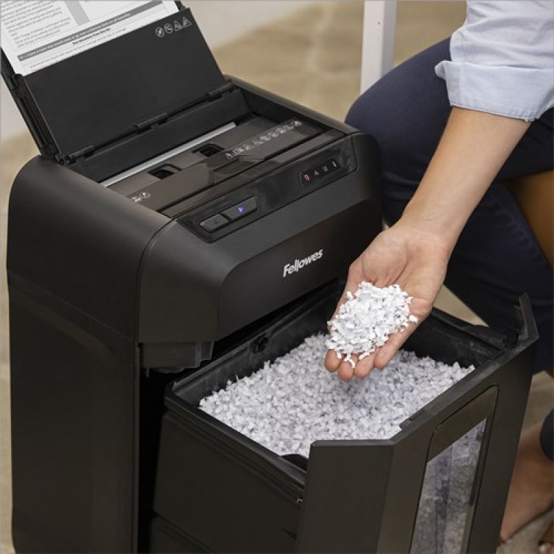 Fellowes AutoMax 80M Shredder, 4 x 12 mm, P-4 Black Urządzenia biurowe/Niszczarki Your Sports Performance