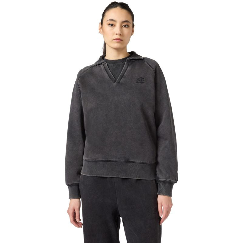 Champion Women's Polo Neck Sweatshirt Gray 118366 KK001 In preparation Your Sports Performance