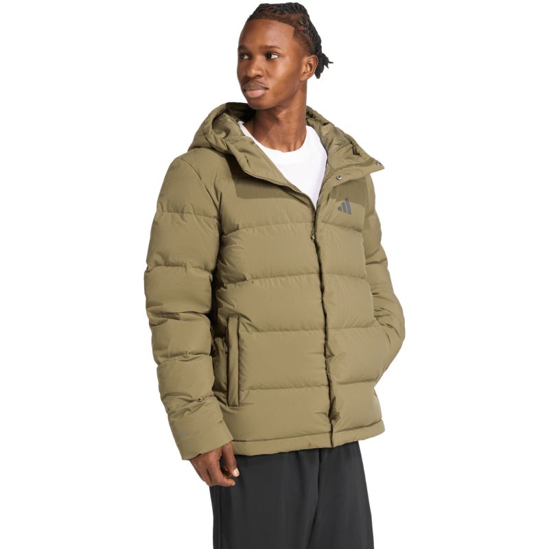 Men's adidas Helionic Climawarm Hoodie Jacket Olive JX0580 In preparation Adidas