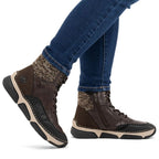 Waterproof Women’s Brown Platform Ankle Boots Rieker 45956-25