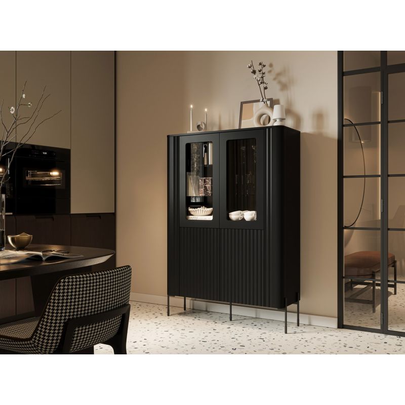 VERA display cabinet 110x40x160 black matt Bufety i witryny/Bufety i witryny na drewnianej podstawie Your Sports Performance