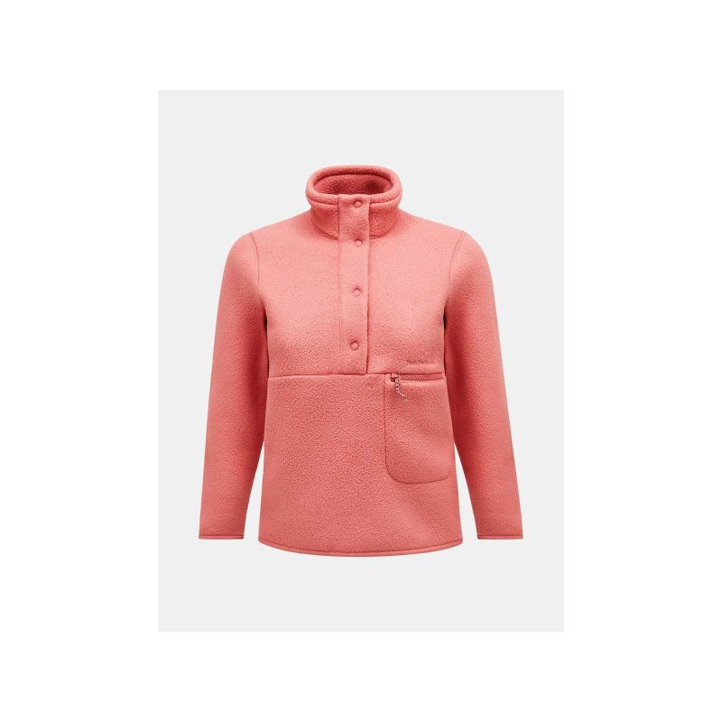 Peak Performance W Fleece Snap T Pink Sweatshirt Import z PMSport Your Sports Performance