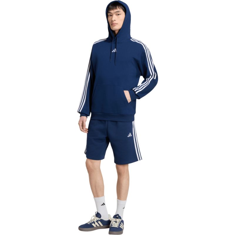 Men's adidas Essentials 3-Stripes French Terry Hoodie Navy Blue KY4203
