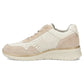 Women's leather sneakers with openwork wedges, beige Filippo DP7605 Filippo