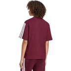 Women's adidas Essentials 3-Stripes Boyfriend T-Shirt in Burgundy KF6287