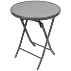 BALCONY FURNITURE SET ROUND TABLE AND 2 FOLDING CHAIRS GRAY Home and Garden/Garden Your Sports Performance