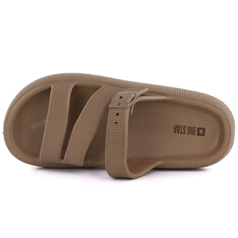 Women's sports flip-flops with a thick sole for the pool, brown Big Star TT274A041 To be categorized Your Sports Performance