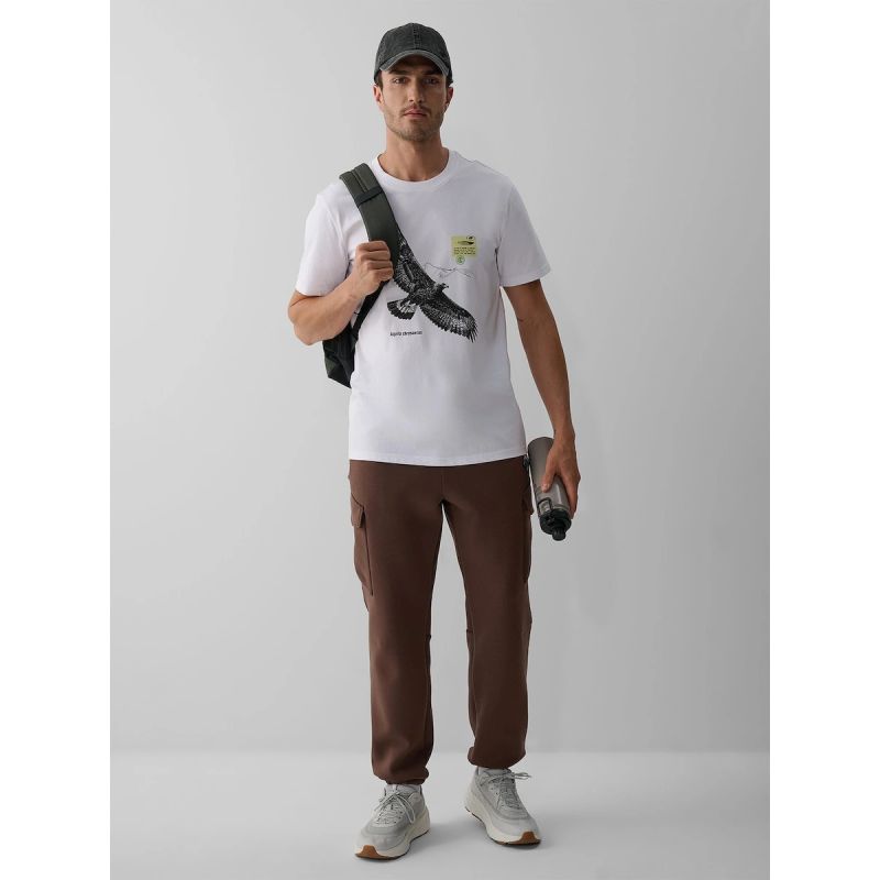 Men's regular printed T-shirt 4F 4FKAW26TTSHM4499-10S