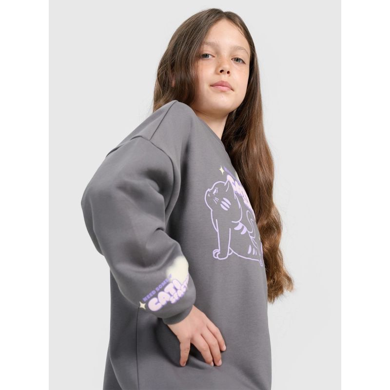 Oversized sweatshirt without a hood for girls 4F 4FJRAW25TSWSF2438-22S 4f