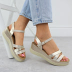 Women's gold wedge sandals Vinceza 15358 Footwear Your Sports Performance