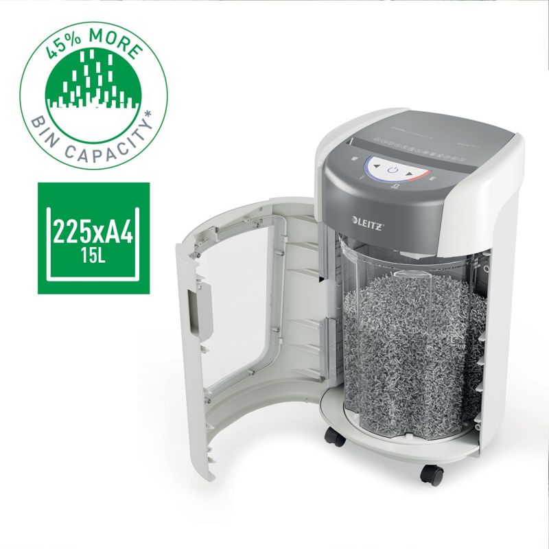 Leitz IQ OptiMax Home Office 225 shredder, 15l, P5, 6 sheets, Automatic Start/Stop, Reverse function, Rotating bin - 33% more shred capacity Urządzenia biurowe/Niszczarki Your Sports Performance