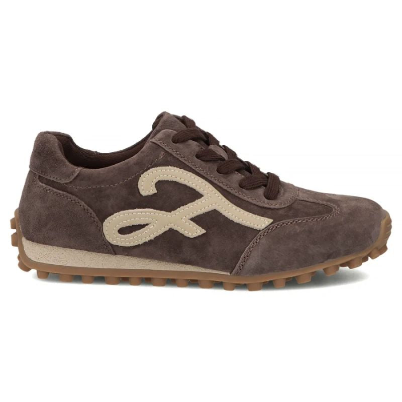 Women's leather shoes, suede sneakers, brown Filippo DP7961