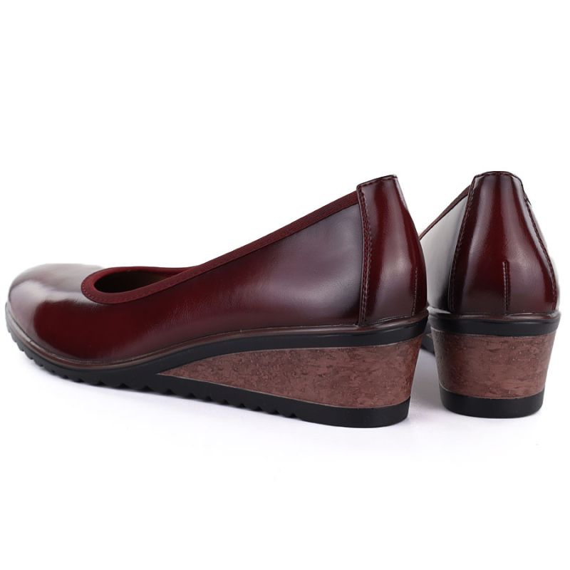 Women's red wedge shoes Vinceza 58628 Vinceza