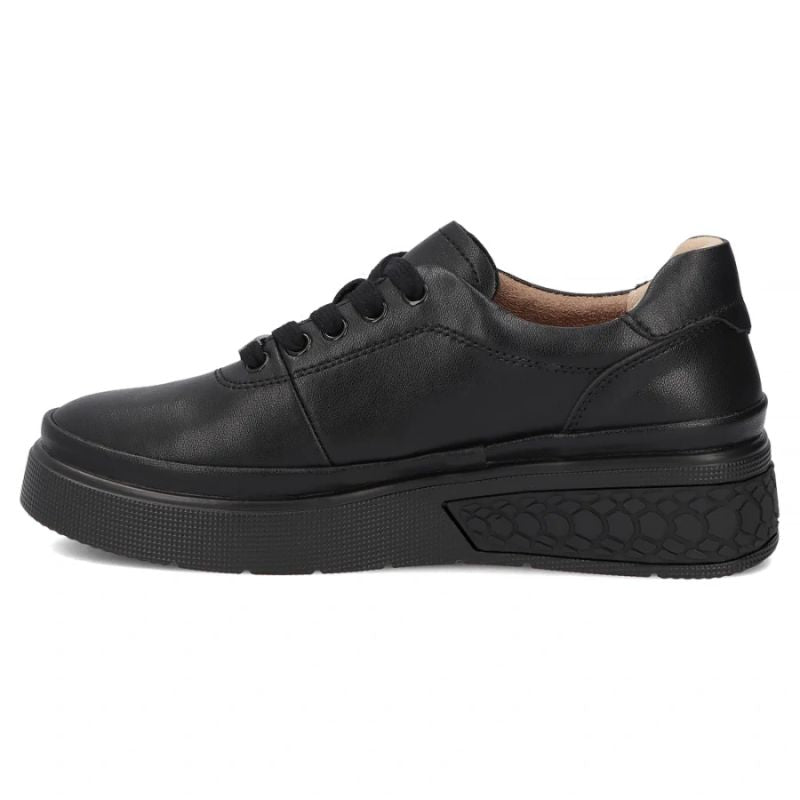 Women's leather wedge shoes, black Filippo DP8326