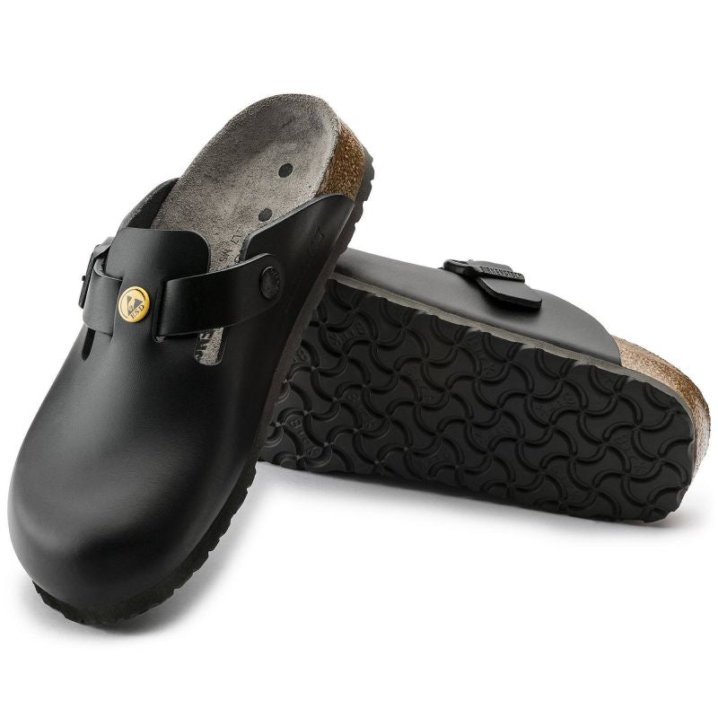 Women's Birkenstock Boston ESD Black clogs natural leather medical narrow slippers (0061368) Footwear/Lifestyle/Brinkenstock/Klapki/chodaki Birkenstock