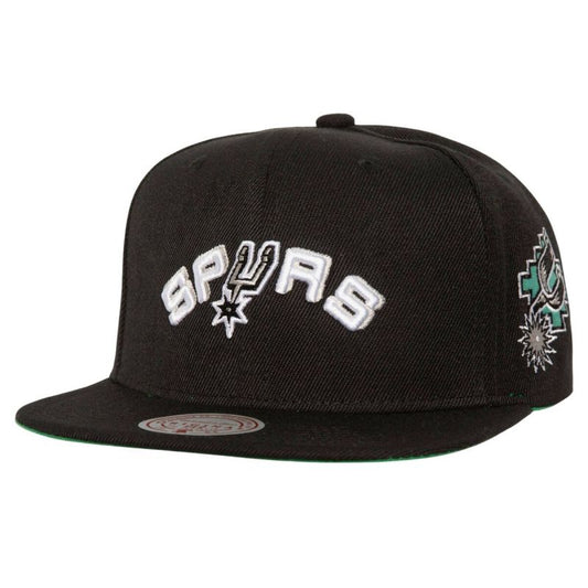 Mitchell & Ness NBA San Antonio Spurs Triple Play Snapback Cap HS8578-SASBLCK Clothing/Basketball/Mitchell & Ness Your Sports Performance