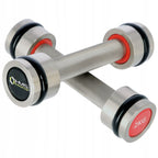 Set of chrome HMS dumbbells