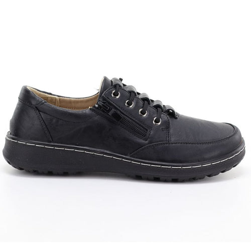 Comfortable women's shoes with a zipper, black Potocki TO90407