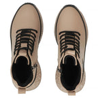 Leather ankle boots on the platform, insulated, beige, Filippo DBT7998