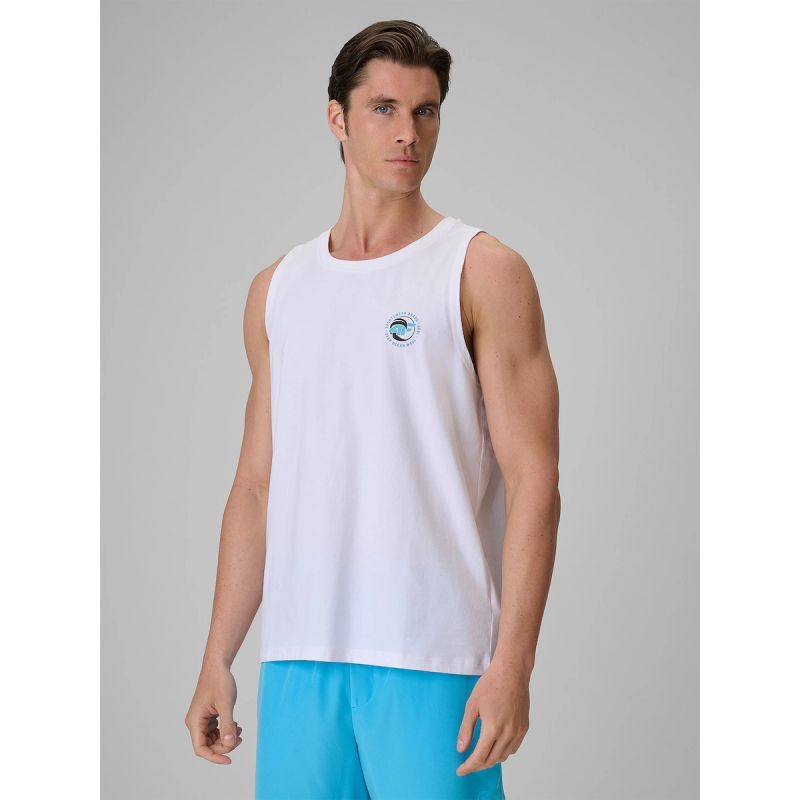 Men's regular sleeveless T-shirt with print 4F 4FRSS26TSLEM366-10S 4f
