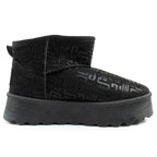 Lee Cooper women's winter snow boots, fashionable fur lined ankle boots, black Lee Cooper