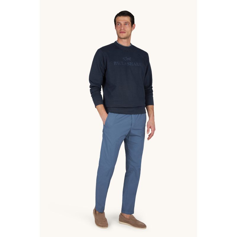 Paul&Shark men's cotton and lyocell sweatshirt, navy blue 26411803-50