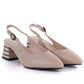 Women's sandals with decorative heels, beige, Vinceza 26-62285 Vinceza