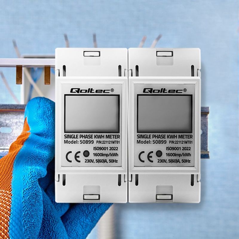 QOLTEC SINGLE-PHASE ENERGY CONSUMPTION METER FOR DIN RAIL | 230V | LCD | 2P Aparaty elektryczne/Liczniki energii Your Sports Performance