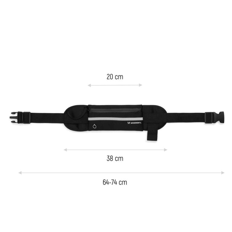 Wozinsky expandable running belt black (WRBBK1)