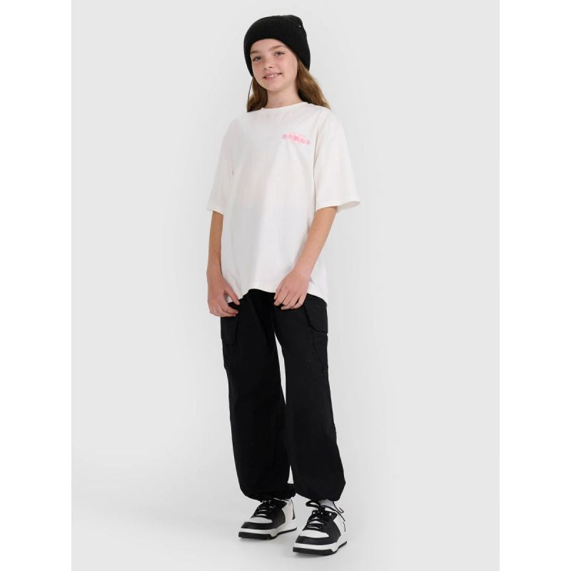 Oversized T-shirt with print for girls 4F 4FJRAW25TTSHF2935-11S 4f